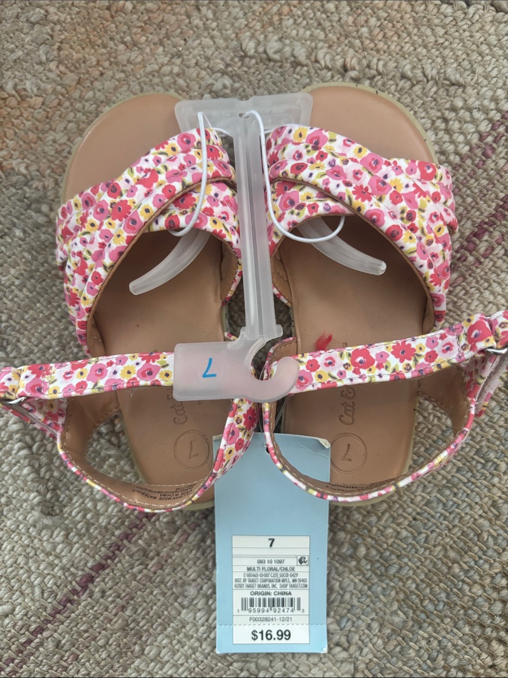 Cat & Jack Pink Floral Girls Sandals